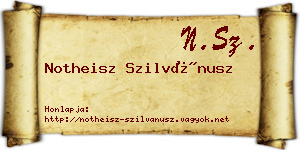 Notheisz Szilvánusz névjegykártya